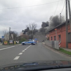 Pożar pustostanu w Halembie