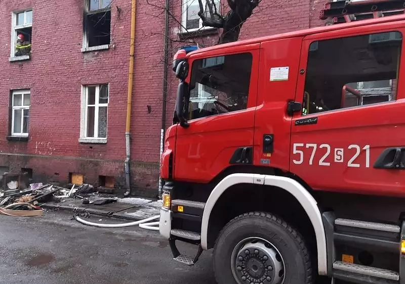 Pożar mieszkania przy ul. Rencistów w Rudzie Śląskiej