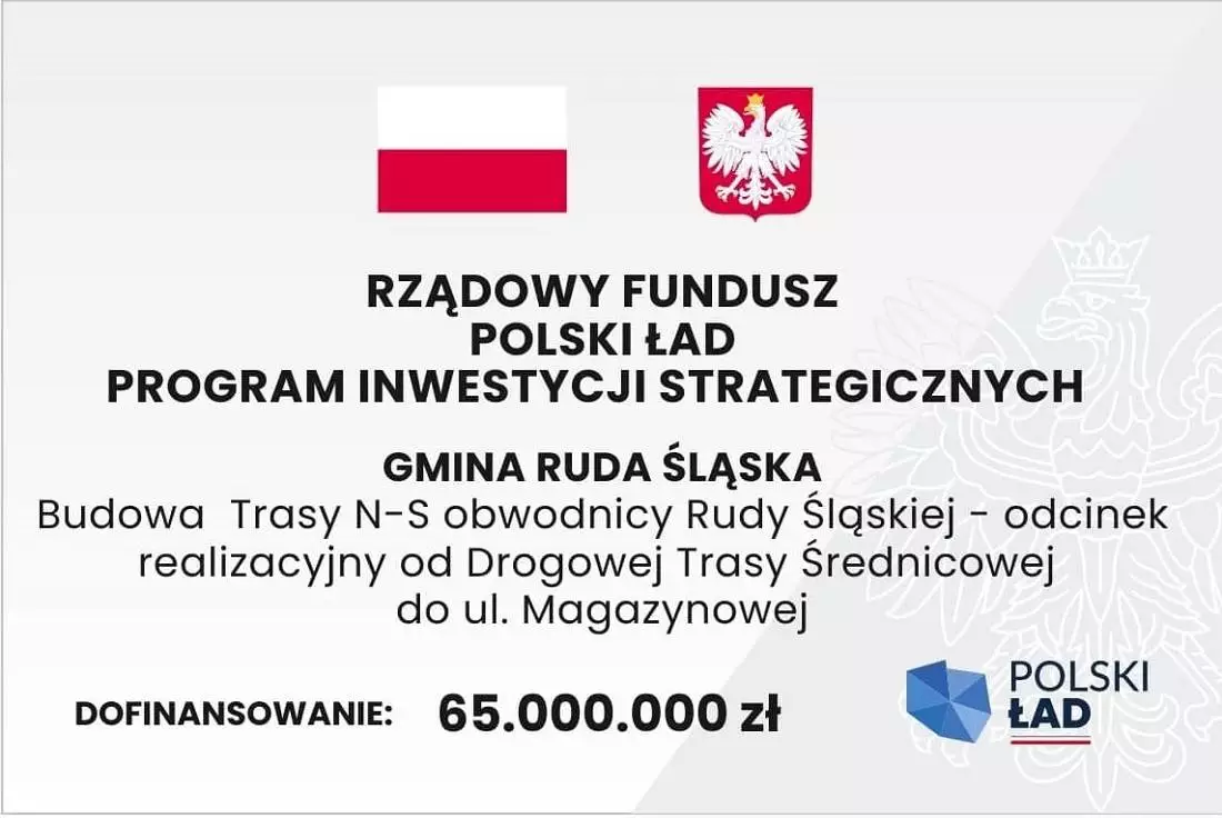 Ruda Śląska: 65 mln zł rządowego dofinansowania na budowę kolejnego odcinka trasy N-S / fot. UM Ruda Śląska